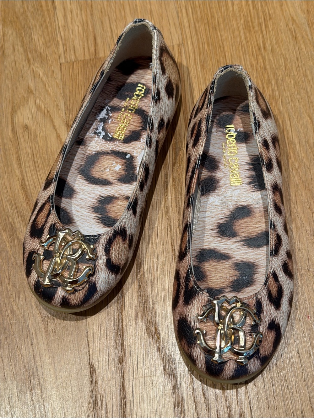 ROBERTO CAVALLI LEOPARD TODDLER GIRLS FLATS Sz 25